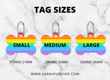 Load image into Gallery viewer, Love is Love pastel rainbow dog ID tag