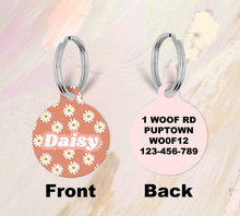 Load image into Gallery viewer, Floral Daisies Pet ID Tag