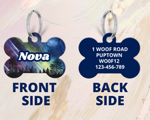 Load image into Gallery viewer, Northern Lights Pet ID Tag – Bone-shaped