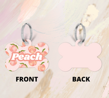 Load image into Gallery viewer, Peachy Peach Pet ID Tag – Bone-shaped