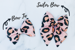 Cerise silk satin bow tie/ sailor bow