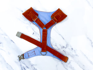 Cinnamon velvet dog harness
