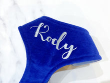 Load image into Gallery viewer, Royal blue velvet dog harness