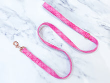 Load image into Gallery viewer, Fuchsia pink plaid Valentine&#39;s day dog leash
