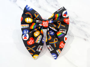 Love is Love Dog Bow, Available in bow tie and sailor bow