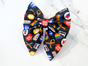 Love is Love Dog Bow, Available in bow tie and sailor bow