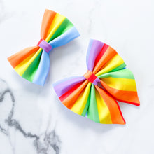 Load image into Gallery viewer, Pastel Rainbow Dog Bow, Available in both sailor bow and bot tie style