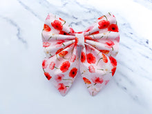 Load image into Gallery viewer, Poppy Field Pet Bow, Available in bow tie and sailor bow