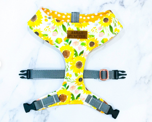 Sunflower and mustard dot reversible harness