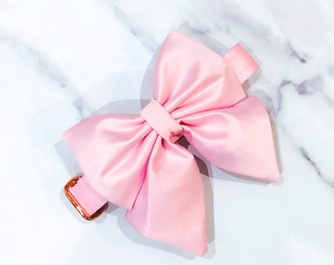 Light pink silk satin bow tie/ sailor bow