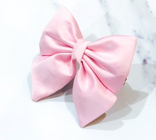 Load image into Gallery viewer, Light pink silk satin bow tie/ sailor bow