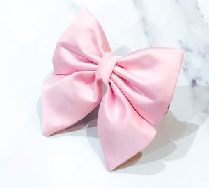 Light pink silk satin bow tie/ sailor bow