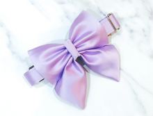 Load image into Gallery viewer, Lilac silk satin bow tie/ sailor bow