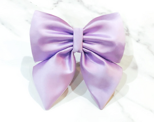 Lilac silk satin bow tie/ sailor bow