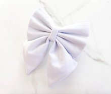 Load image into Gallery viewer, White Velvet Dog Bow – Available in both Sailor Bow and Bow Tie Style