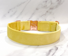 Load image into Gallery viewer, Lemon Yellow velvet dog collar