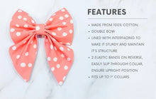 Load image into Gallery viewer, Cerise velvet bow tie/ sailor bow